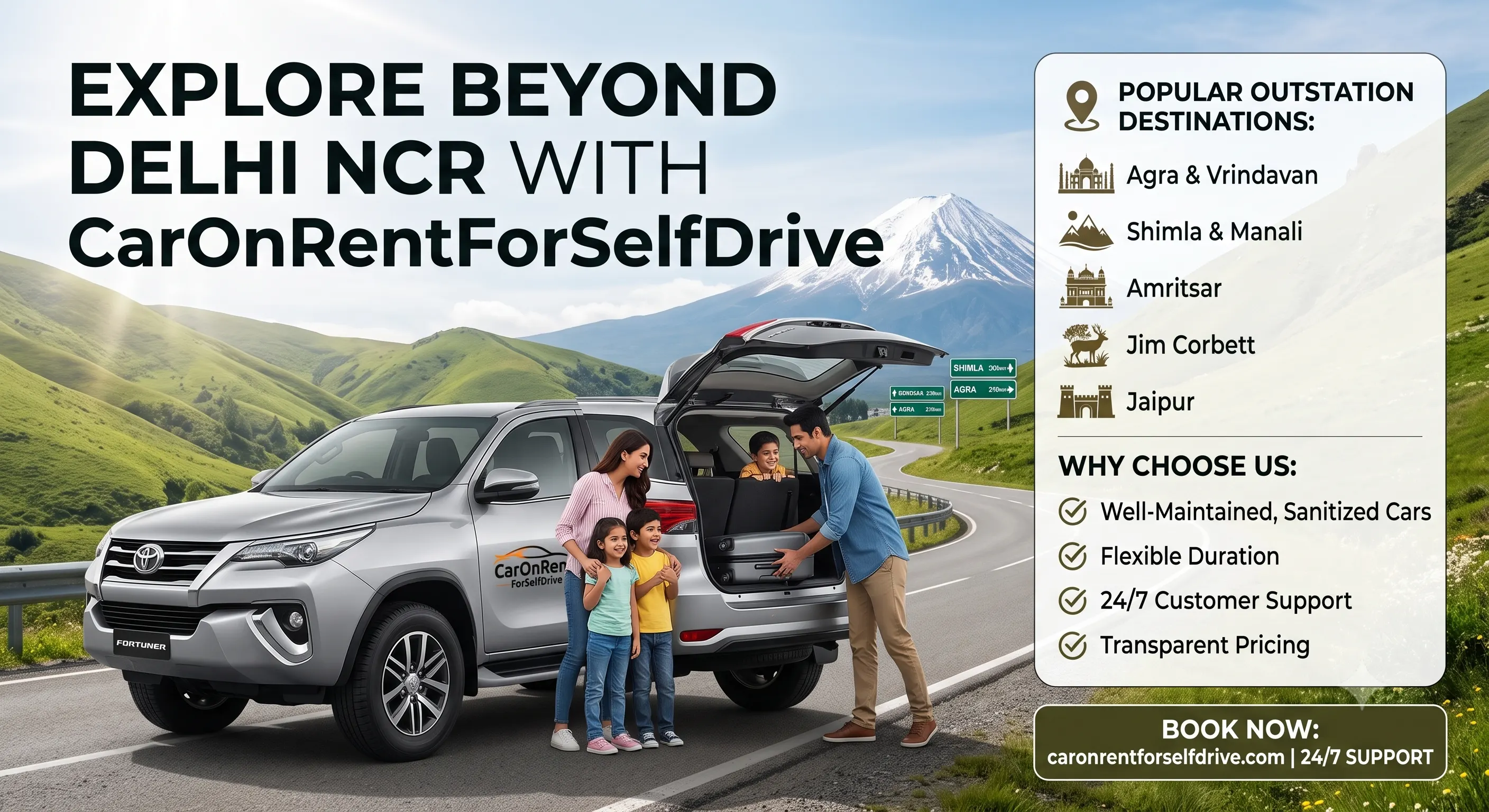 Outstation Car Rental - CarOnRentForSelfDrive