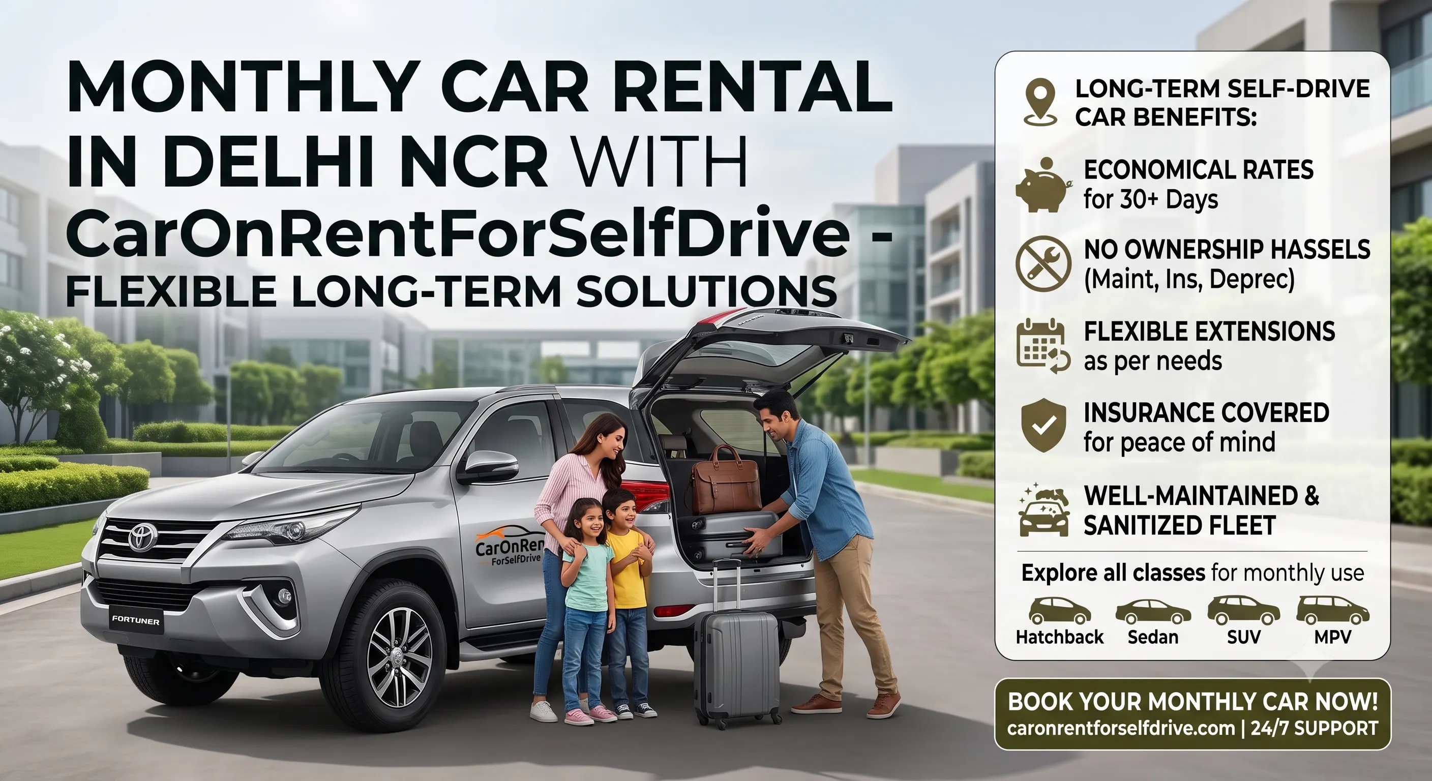 Monthly Car Rental - CarOnRentForSelfDrive