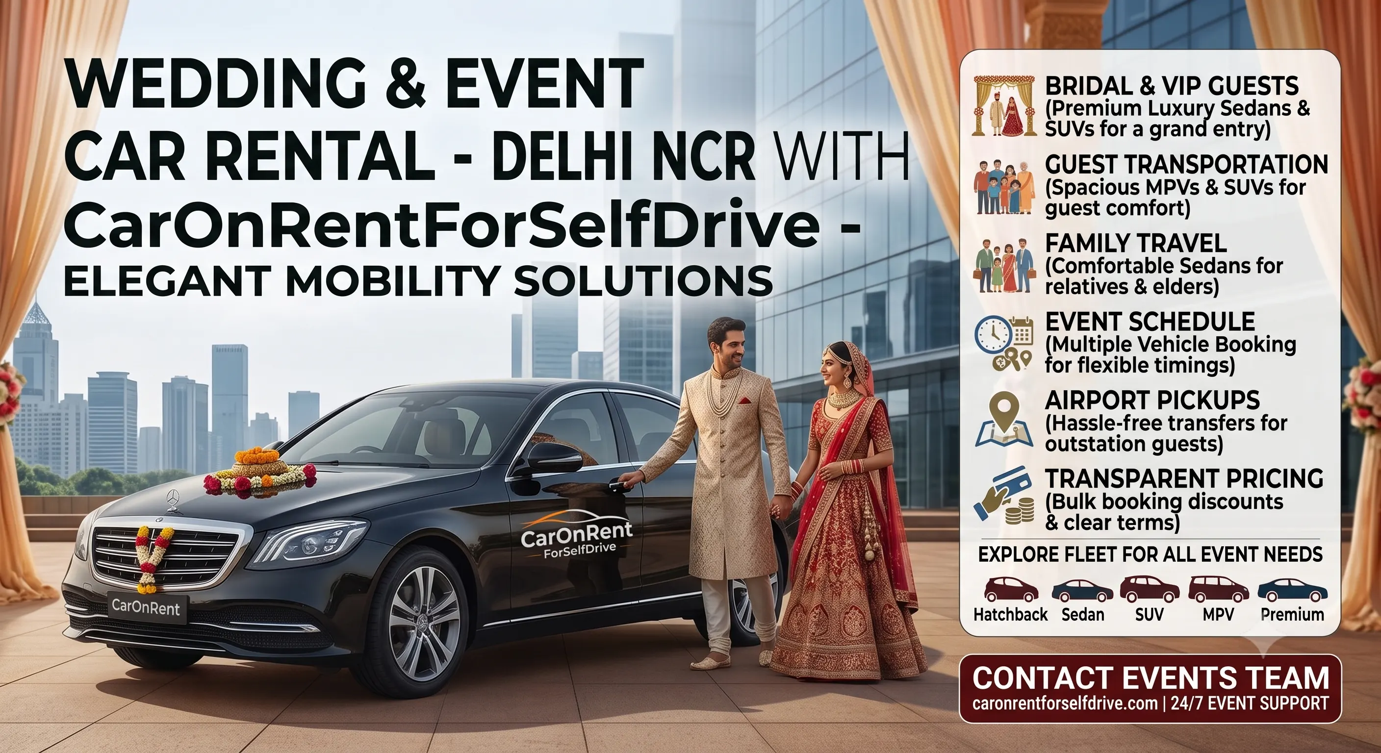 Wedding & Event Car Rental - CarOnRentForSelfDrive